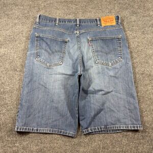 Levi's 569 Shorts Men's 38 Loose Straight Denim Blue Light Wash Jean Casual